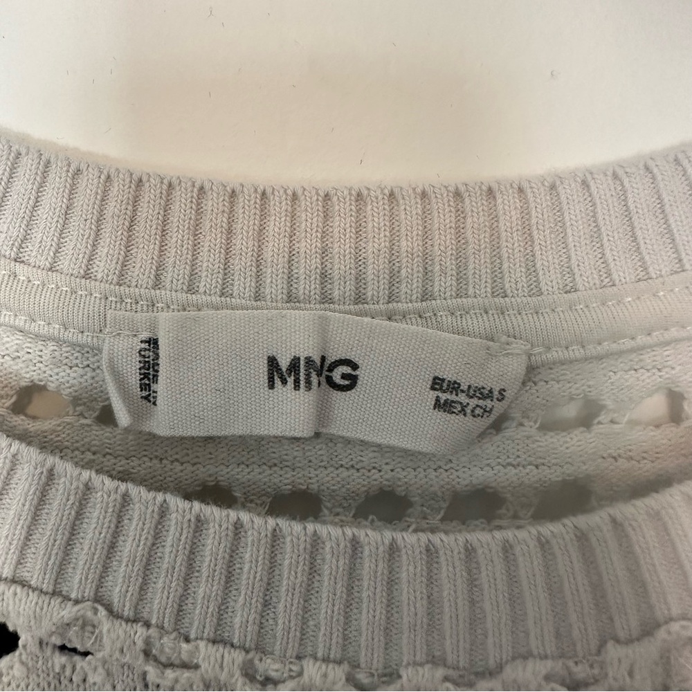 Mango White Short Sleeve Knit Top - Picture 4 of 4